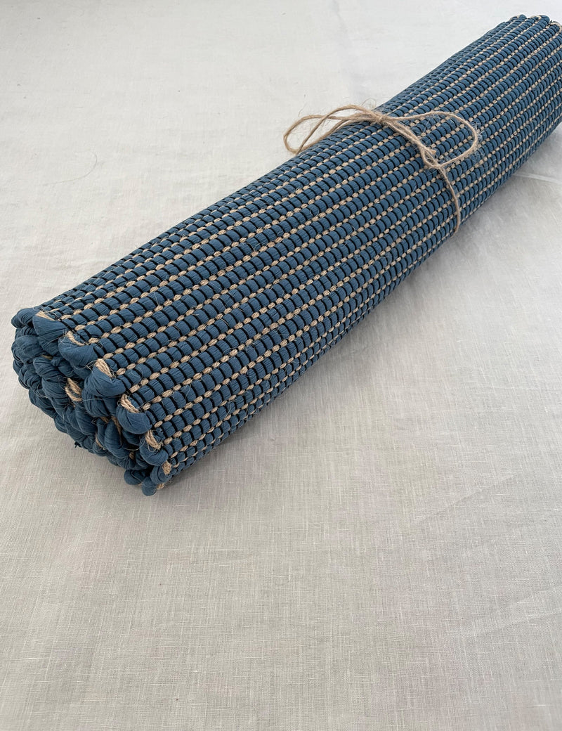 Elvang Denmark Hazelnut rug 60x180cm Floor runner Indigo blue