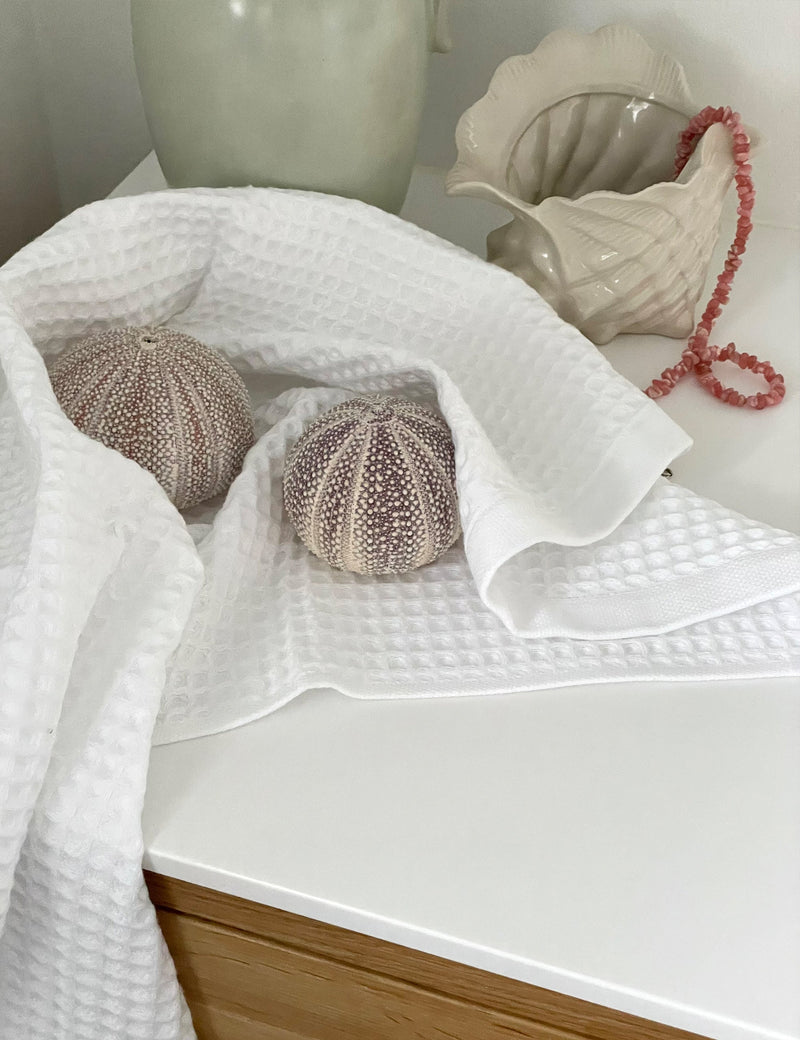 Elvang Denmark Waffle bath towel 70x140cm Terry towels Light grey